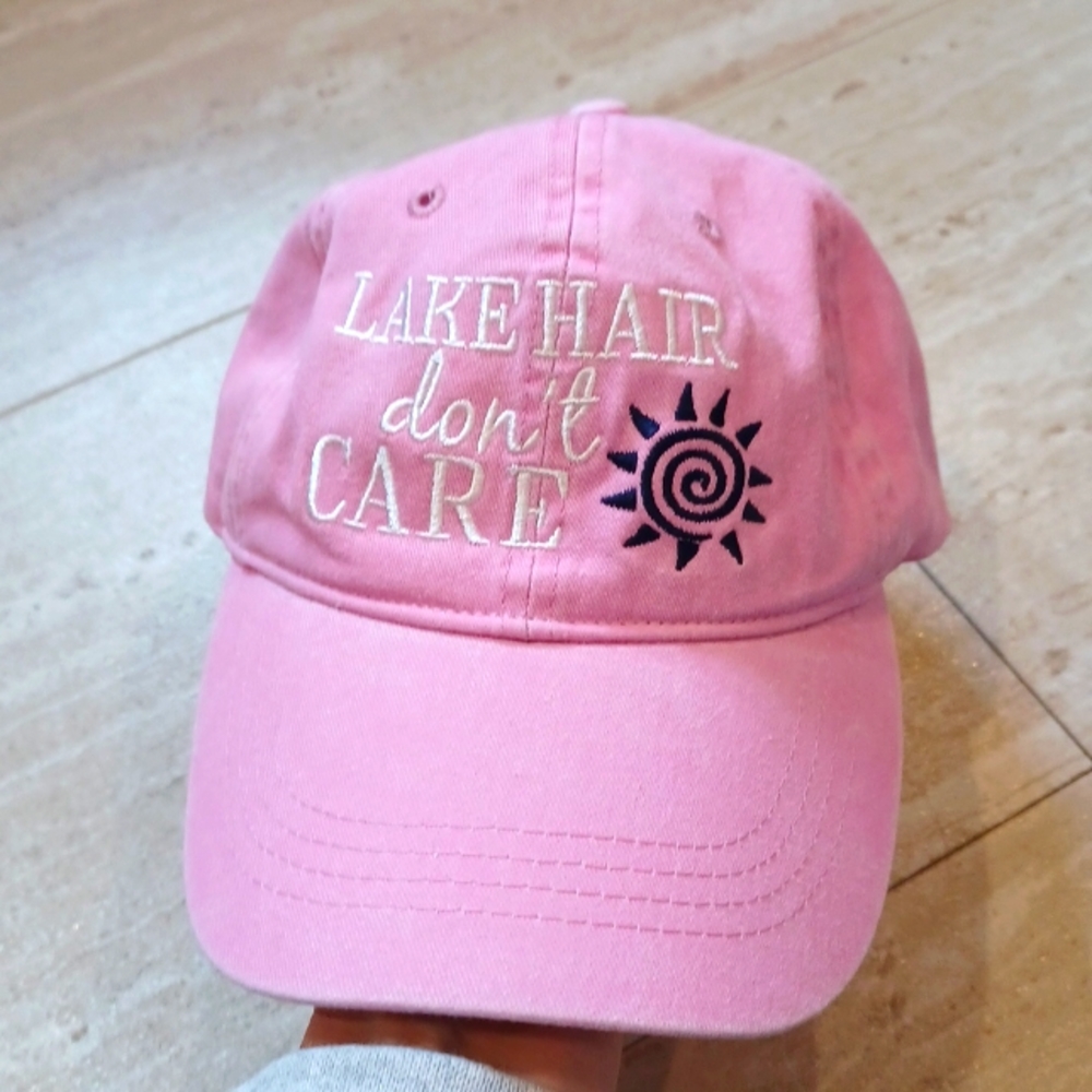 Pink "Lake Hair Don't Care" Adjustable Hat